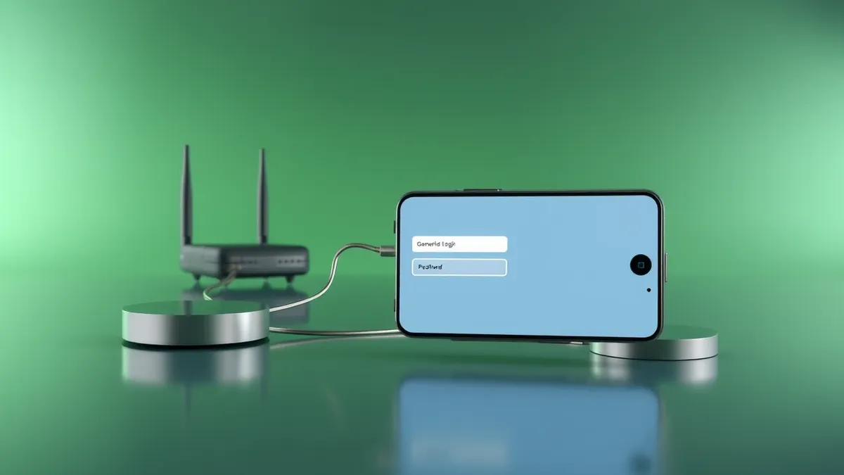 Illustration: A smartphone displays a generic login interface with a blank password field.