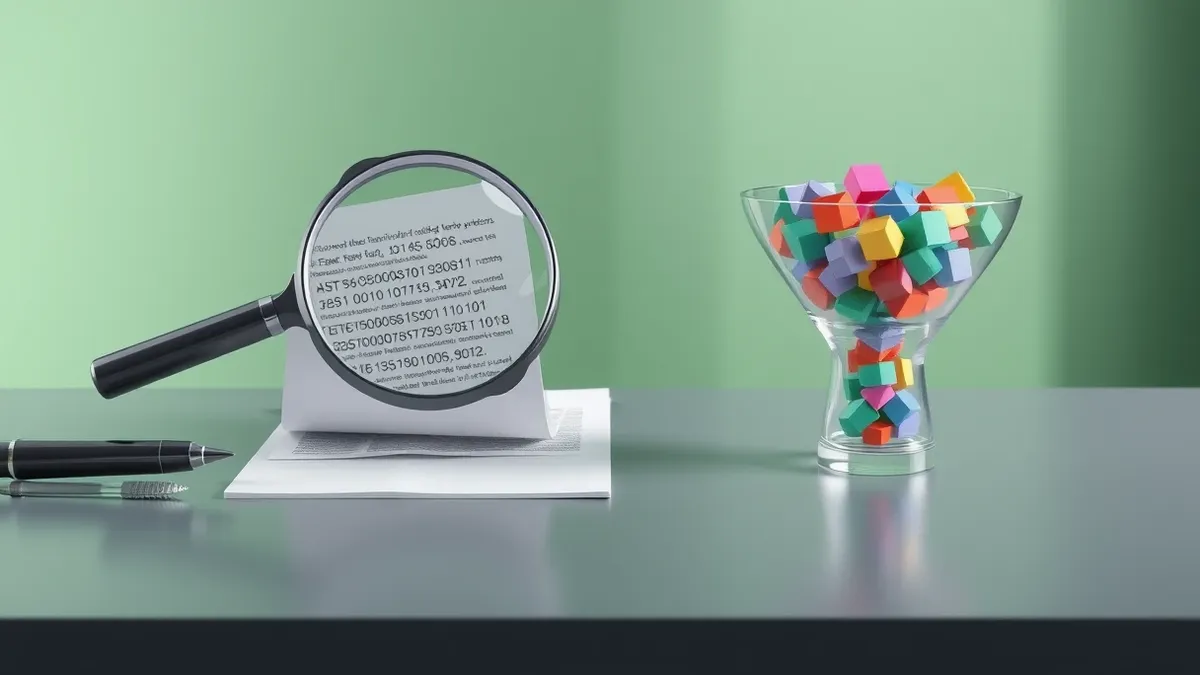 Illustration: A split desk surface holds two distinct tools.