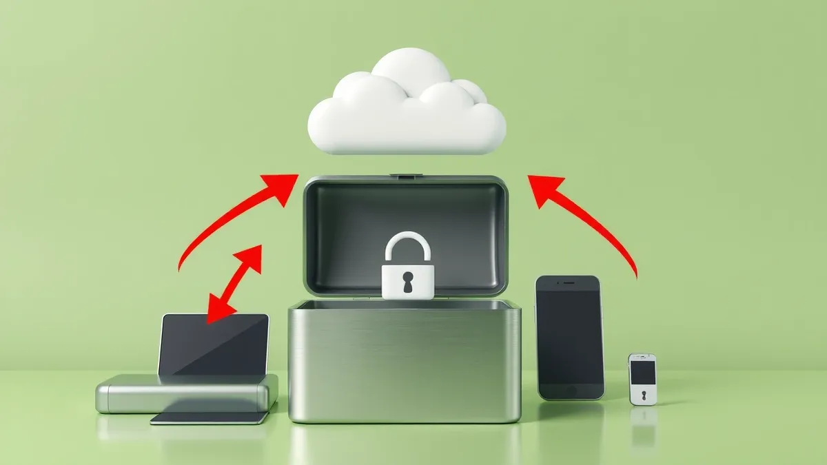 Illustration: A floating cloud icon sits above a storage box with its lid wide open.