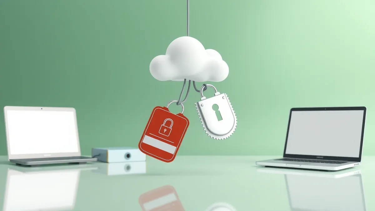 Illustration: A cloud server icon connects directly to a network hub without passing through a security checkpoint.